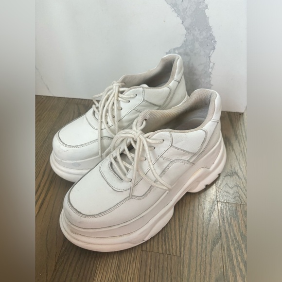 Jeffrey Campbell Most Def Wedge Sneaker White Platform Sneakers Women’s size 8 - Picture 6 of 9